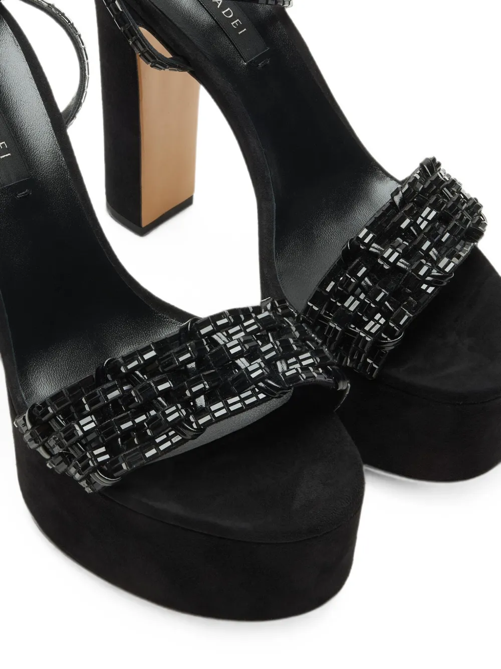 Casadei Godyva crystal-embellished sandals Zwart