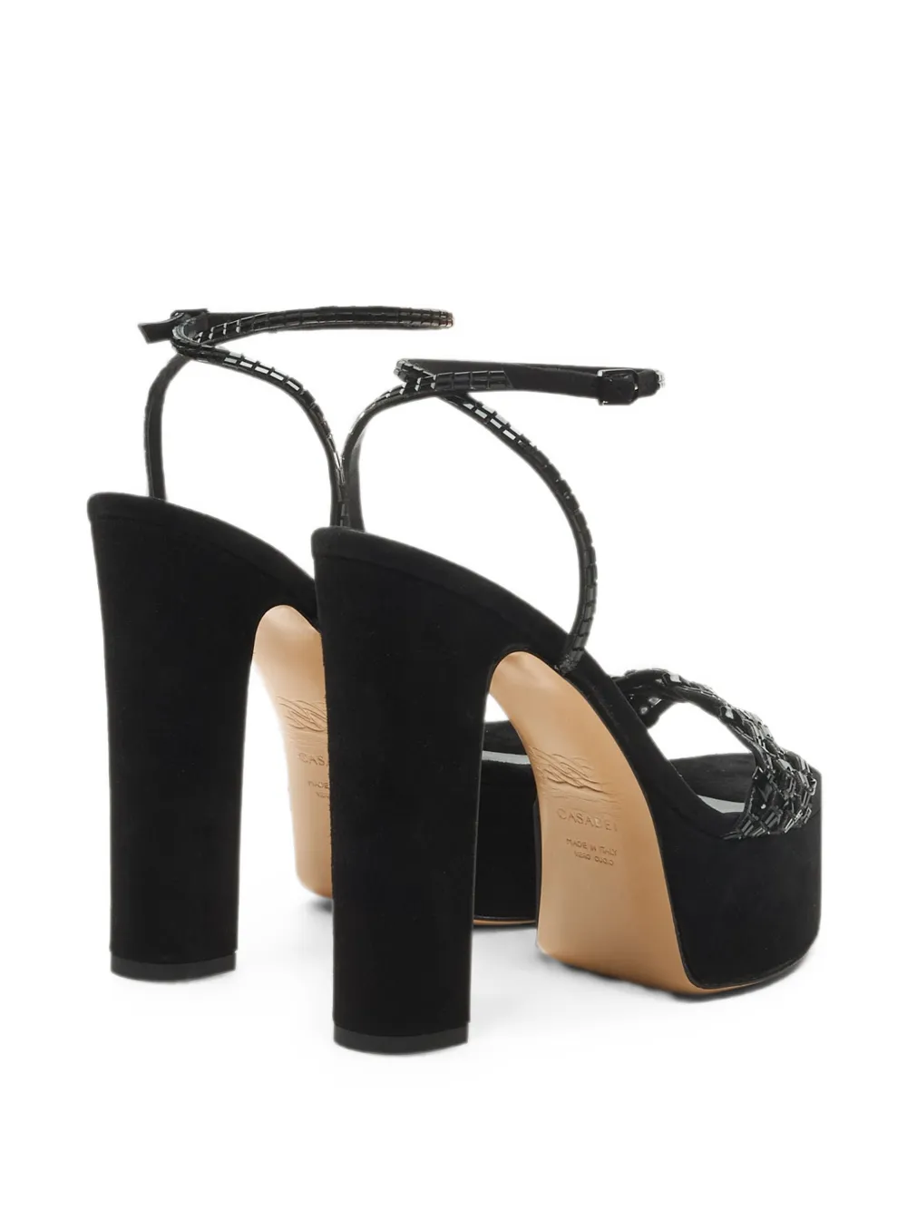 Casadei Godyva crystal-embellished sandals Zwart