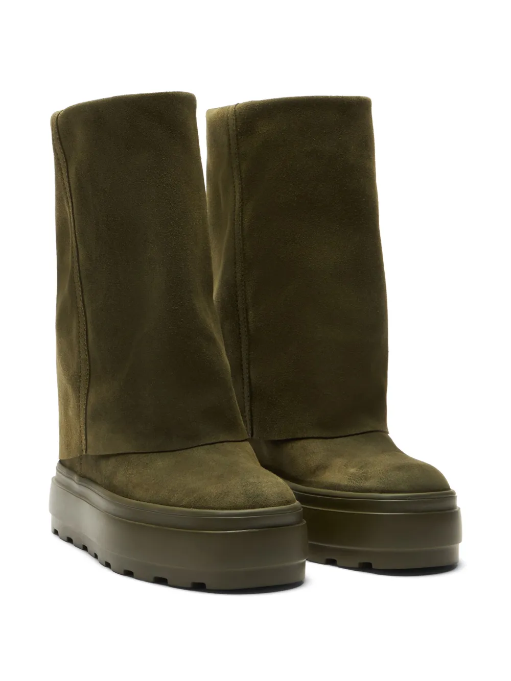 Casadei suede wedge ankle boots Groen
