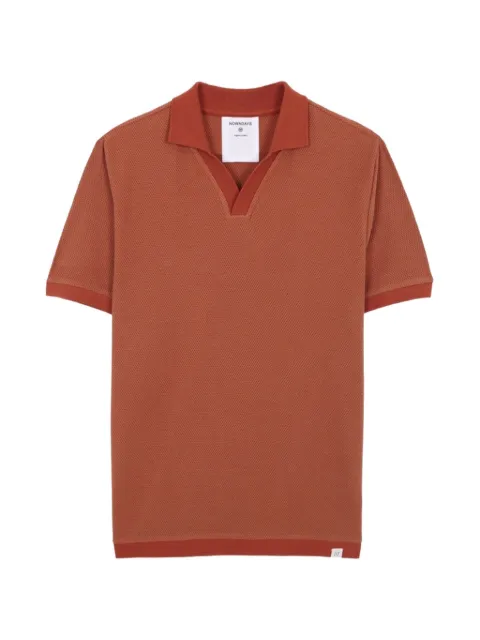 NOWADAYS open-collar waffle-knit T-shirt