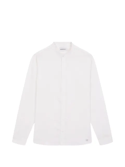 NOWADAYS grandad-collar linen shirt