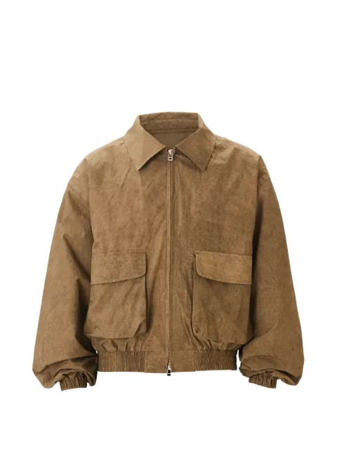estudio niksen acid-wash bomber jacket