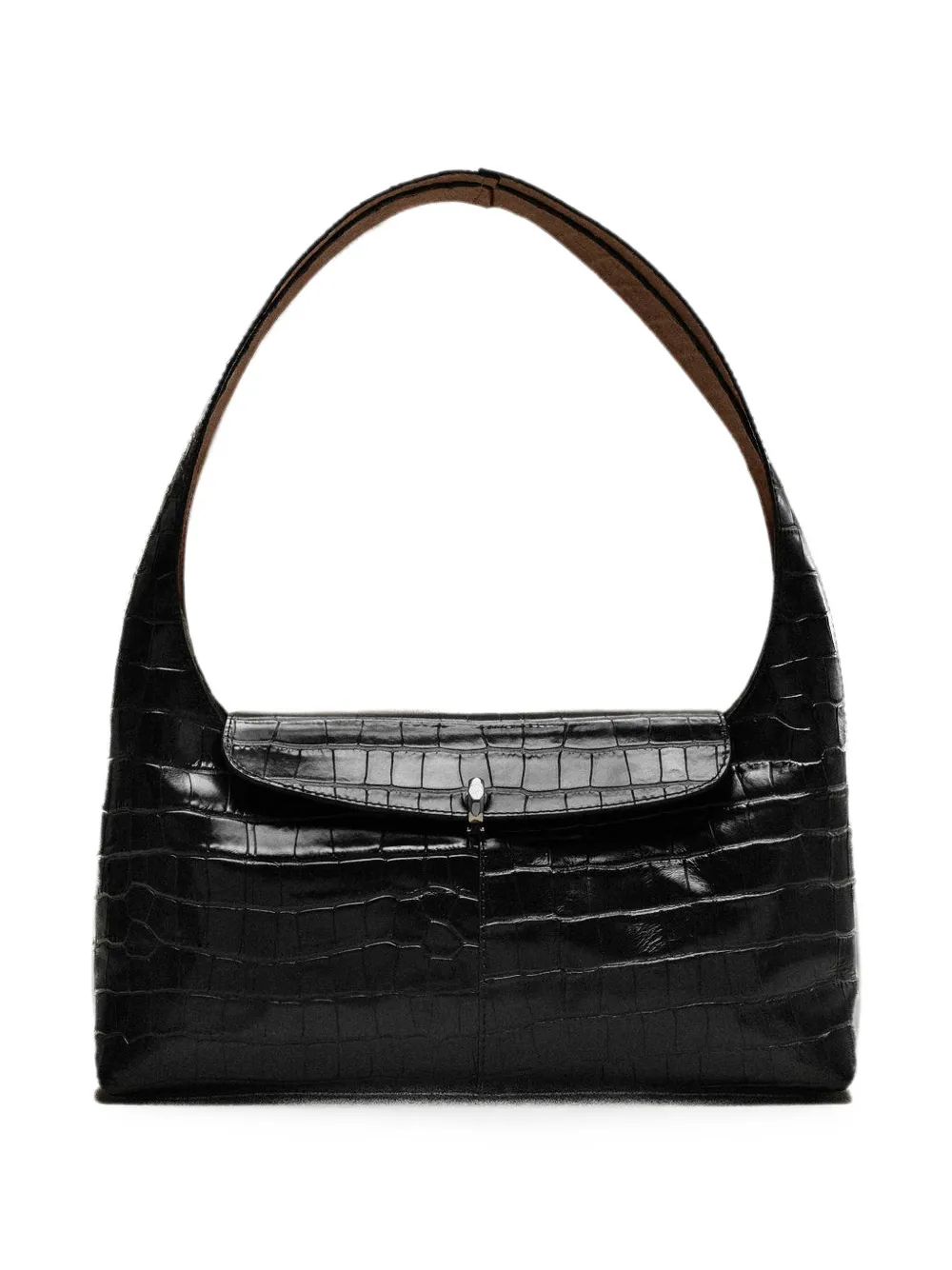 ETAIRE croc-effect Cushion shoulder bag - Black