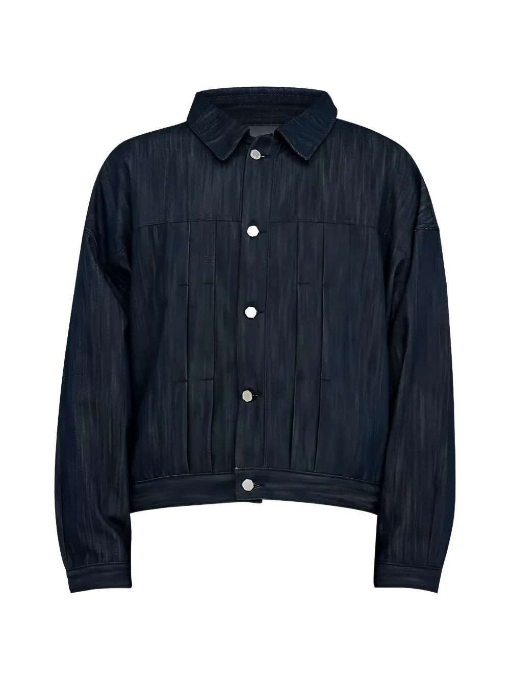 estudio niksen back-strap pleated denim jacket - Blau