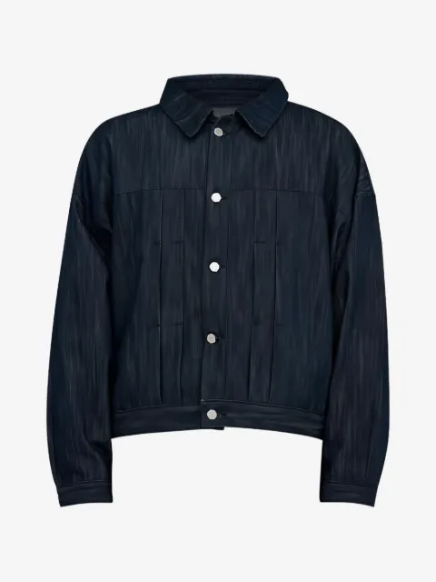 estudio niksen back-strap pleated denim jacket