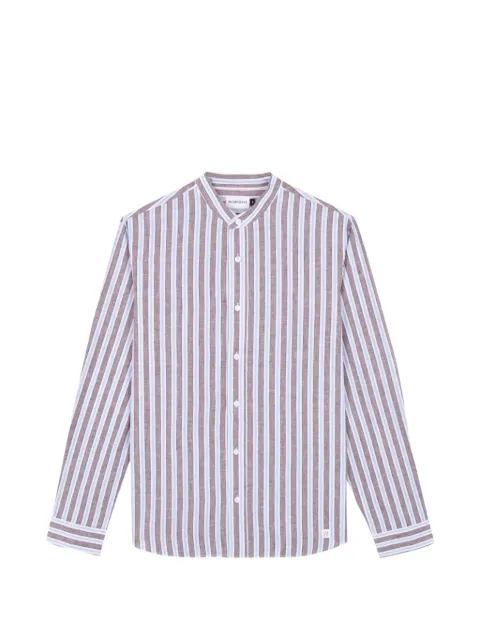 NOWADAYS striped grandad-collar shirt