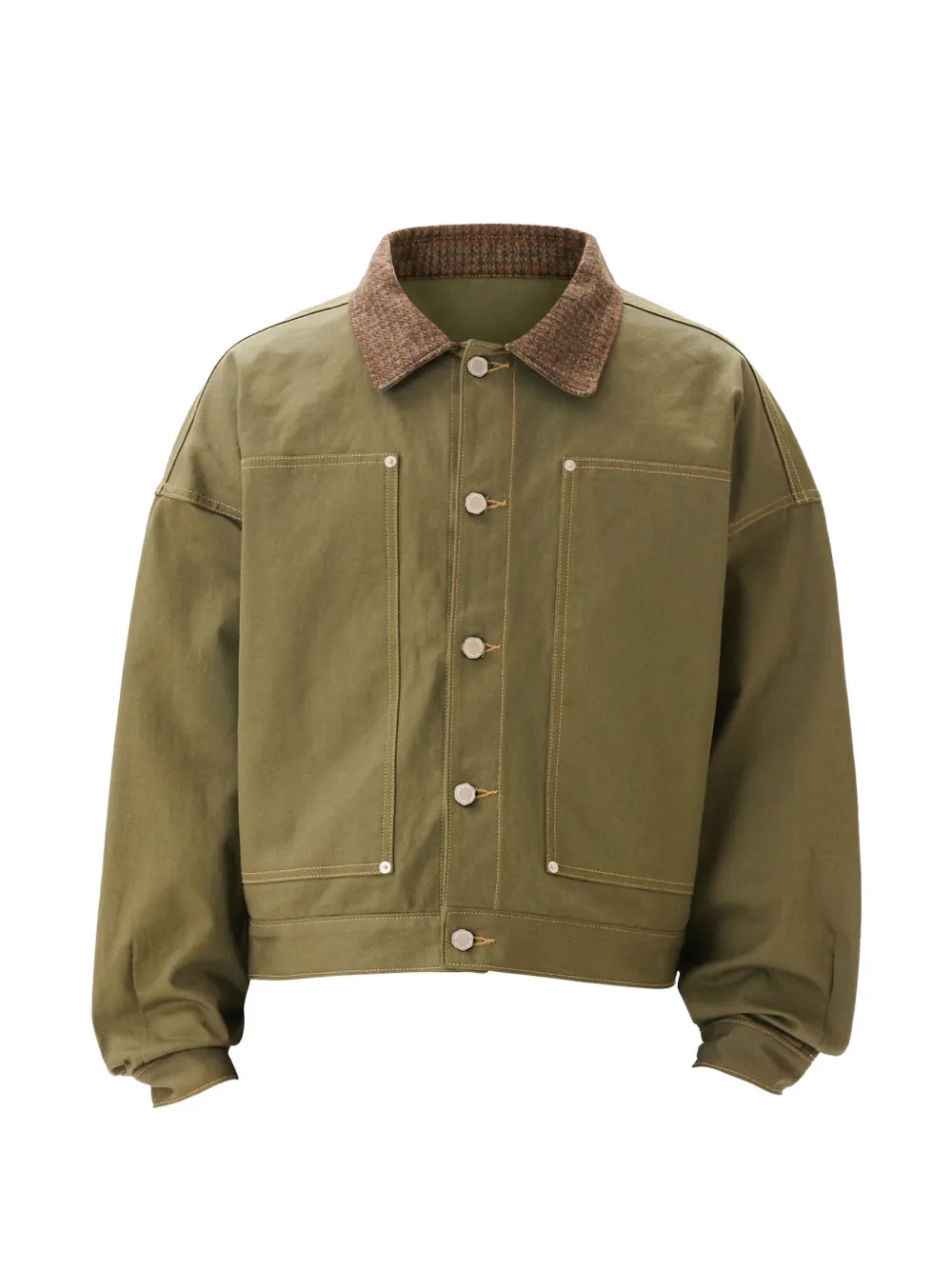 estudio niksen Carpenter contrast-collar jacket - Verde