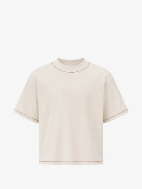estudio niksen hand-embroidered cropped T-shirt