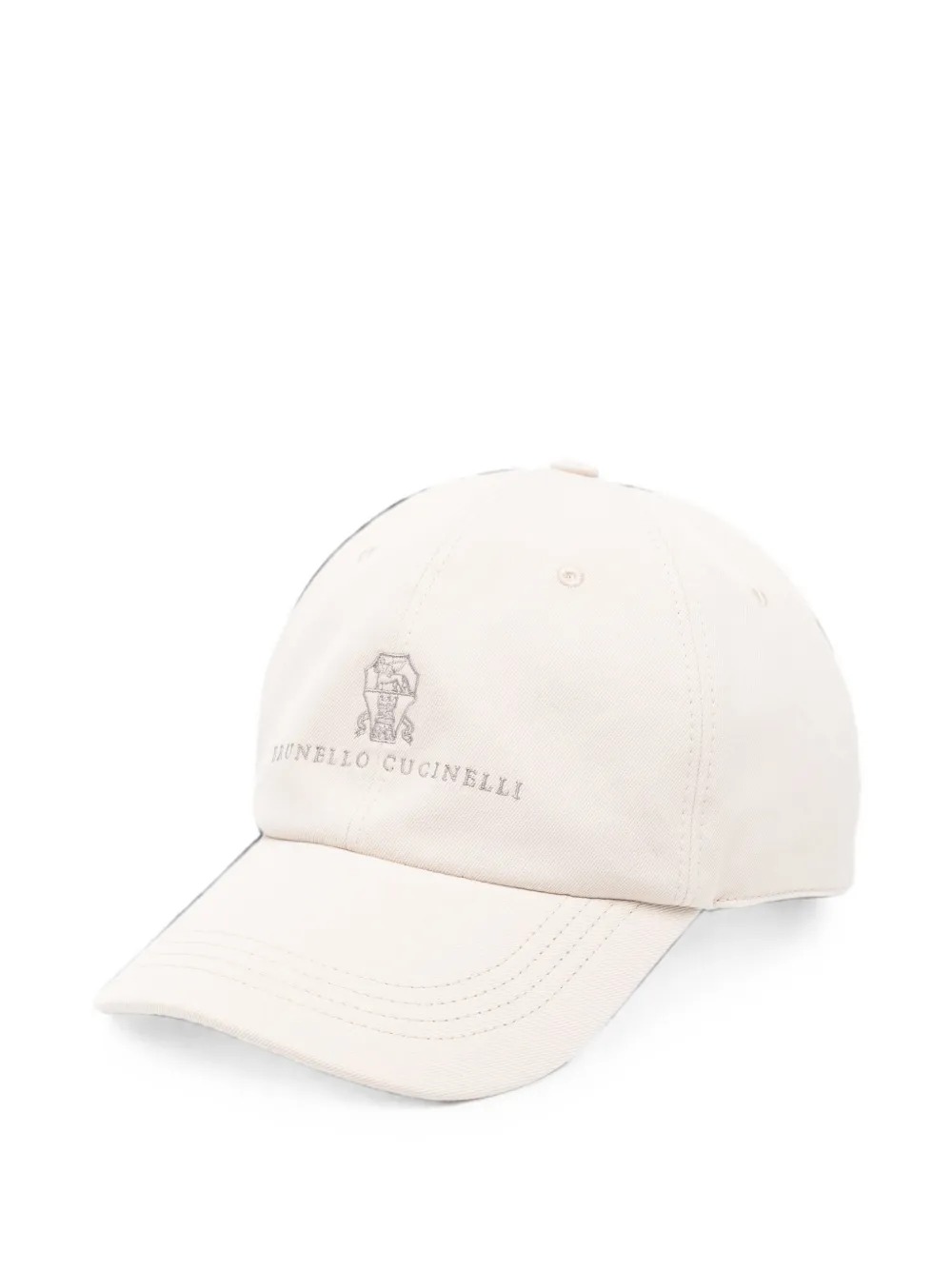 Brunello Cucinelli logo-embroidered cap - Neutrals