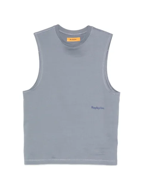 Replay logo-print sleeveless top