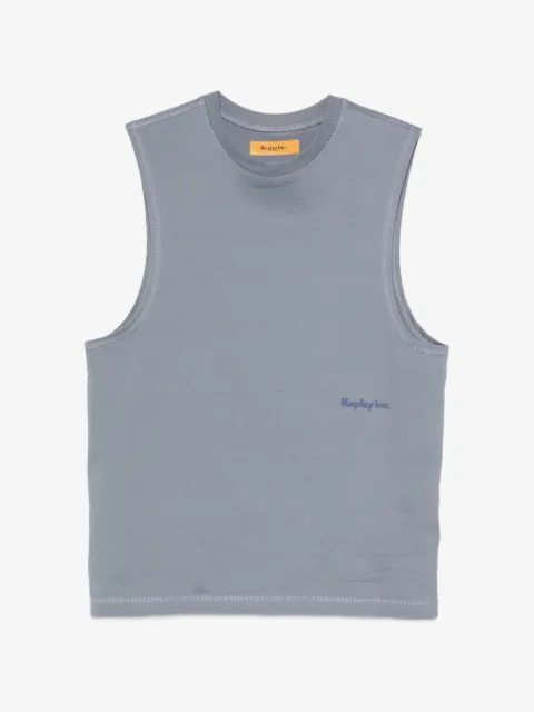 Replay logo-print sleeveless top