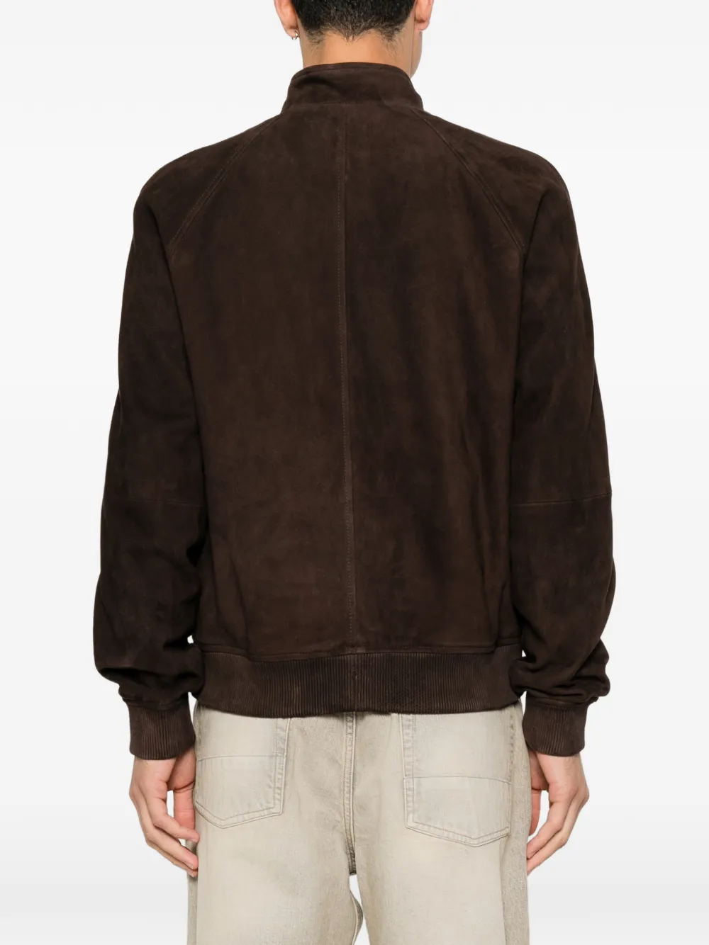DSQUARED2 Suède jack met kraag met knopen Bruin