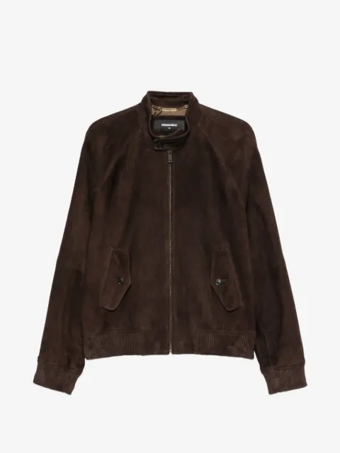 DSQUARED2 button-collar suede jacket