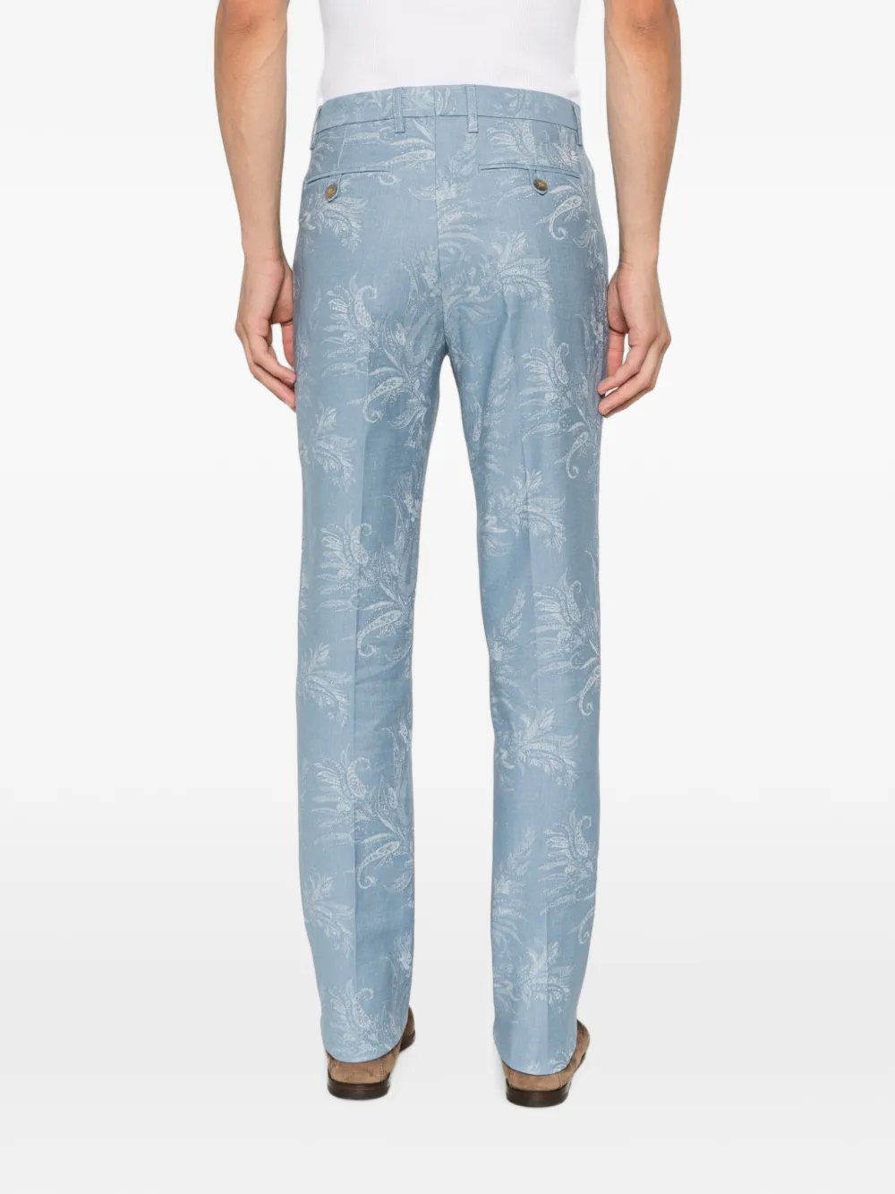 ETRO Broek met paisley-print Blauw