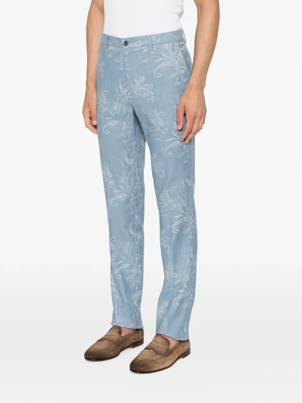 ETRO Broek met paisley-print Blauw