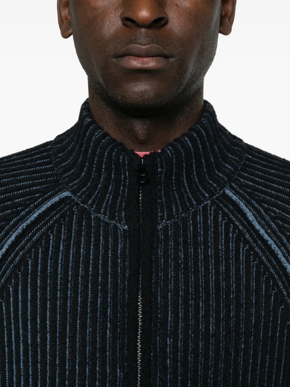 C.P. Company Ribgebreid vest met Lens-detail Blauw