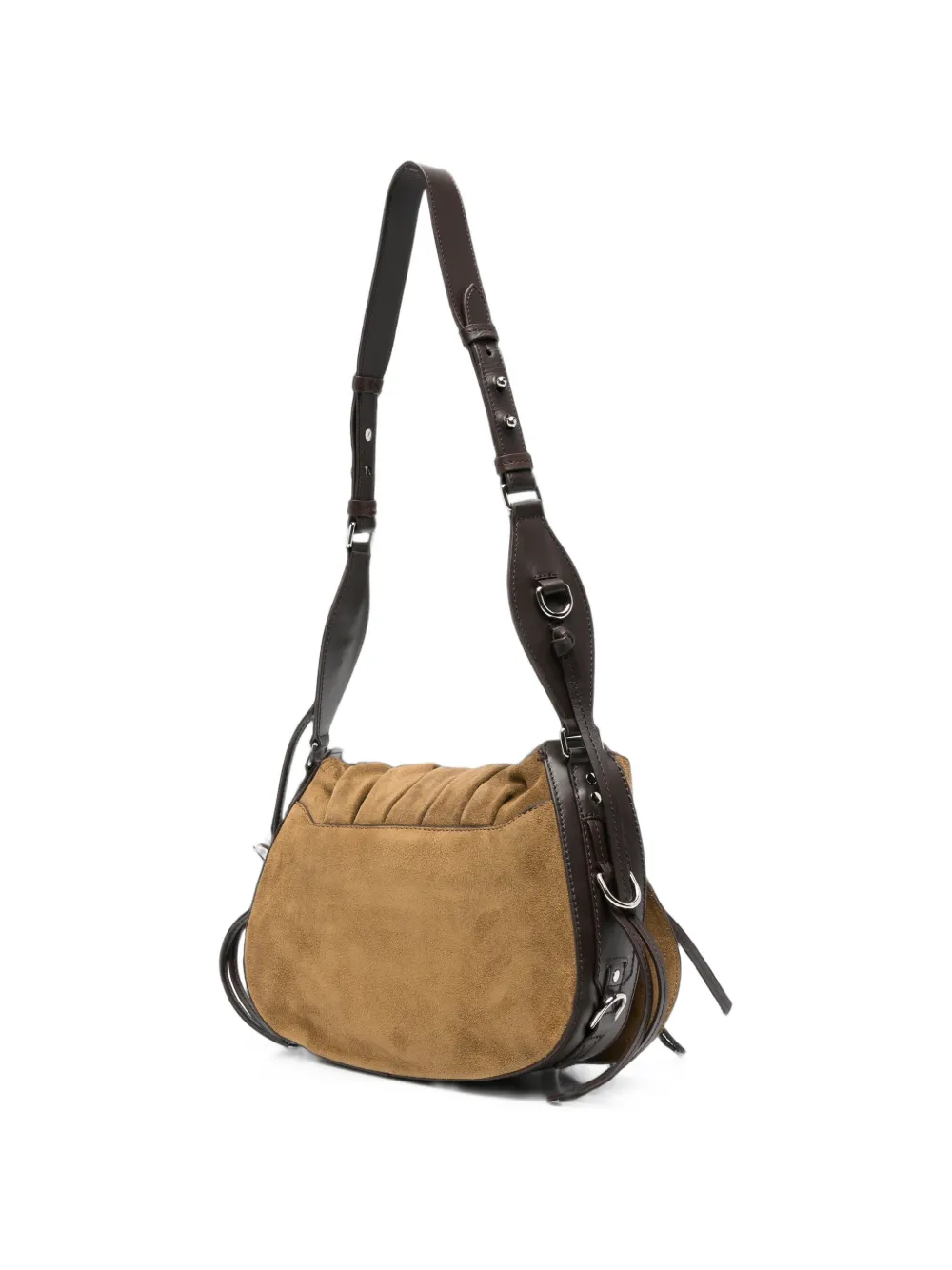 ISABEL MARANT Bolton suède schoudertas met kralen Beige
