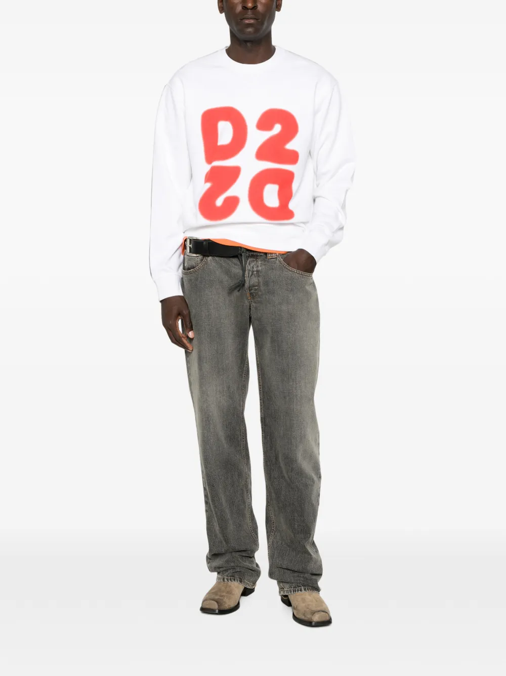 DSQUARED2 Sweater met logoprint Wit