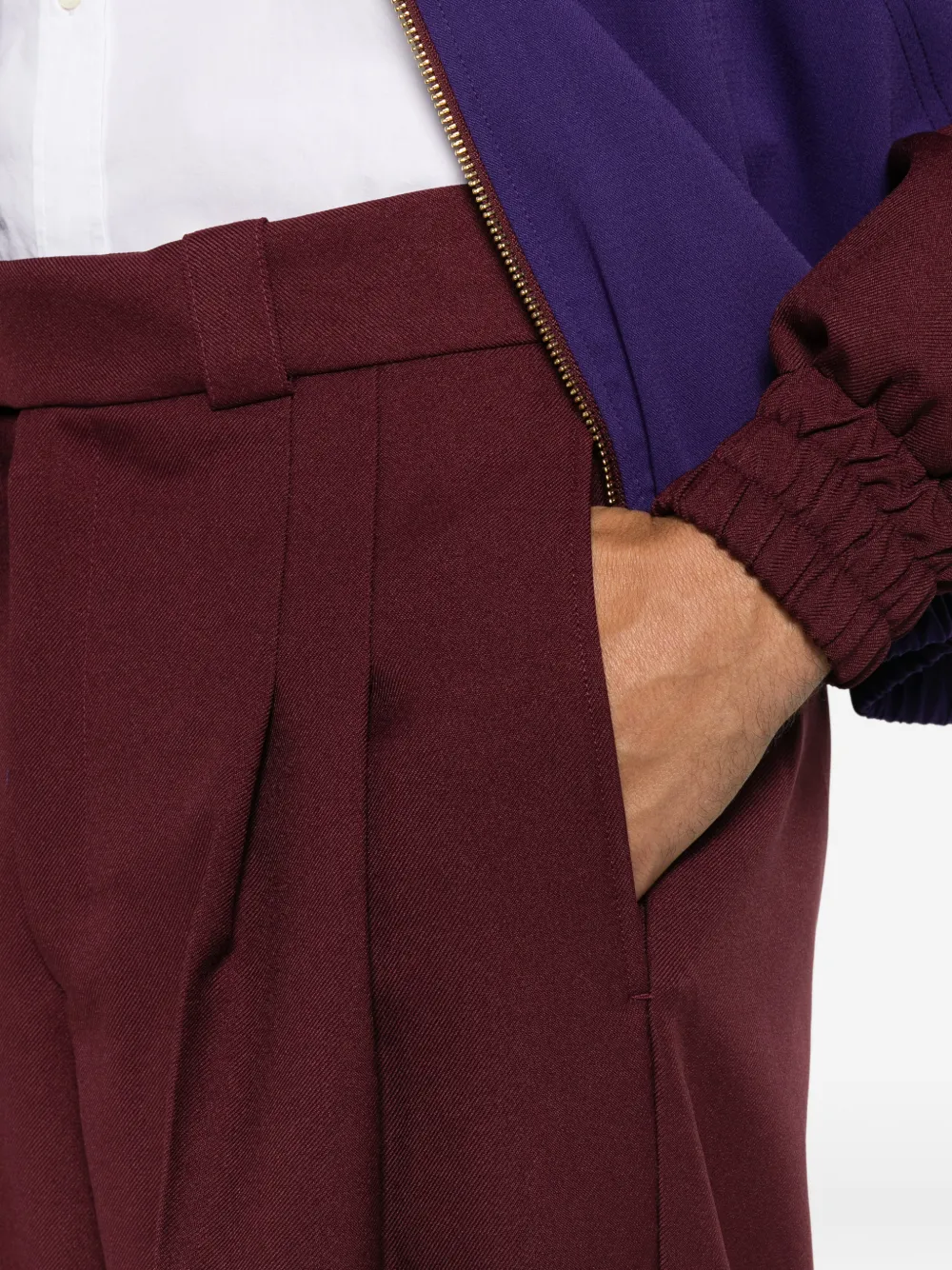 Drôle De Monsieur Plooibroek met wijde pijpen Rood