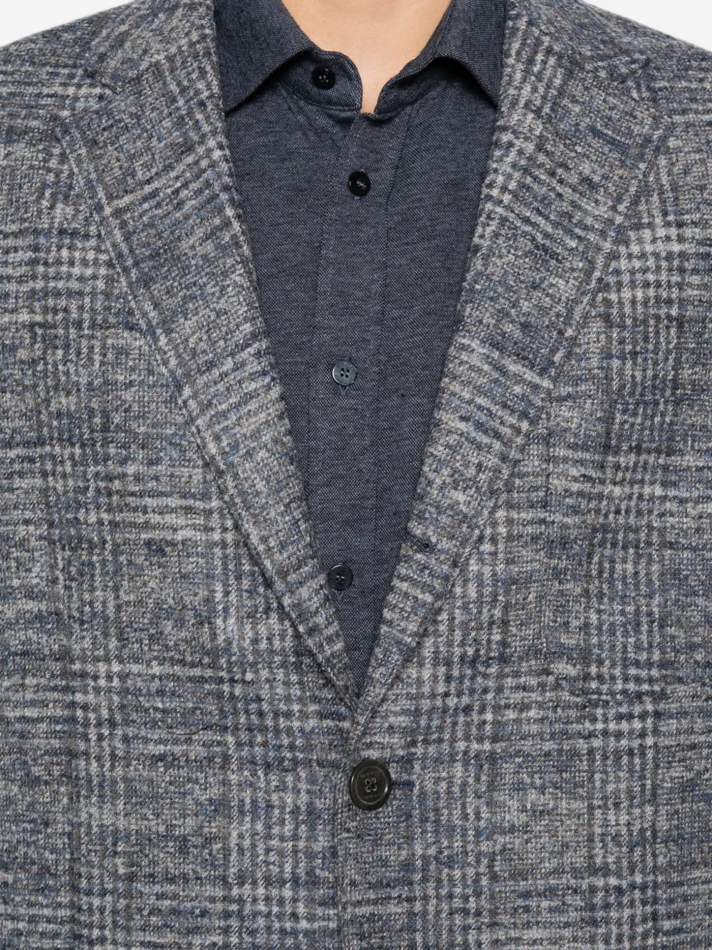 ETRO Geruite blazer met gekerfde revers Grijs