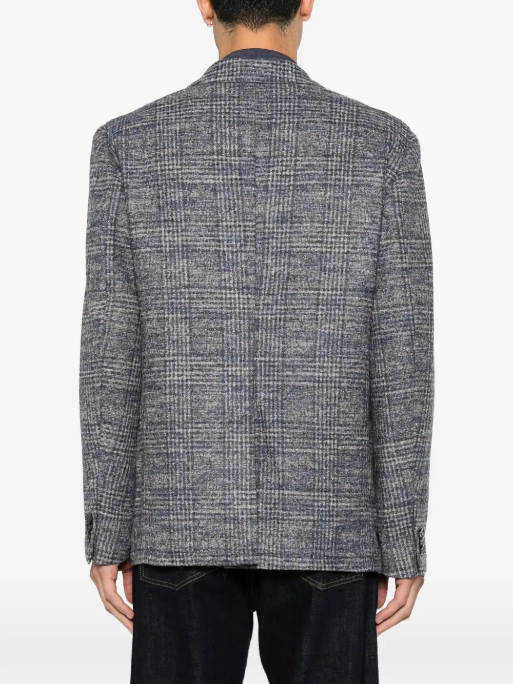 ETRO Geruite blazer met gekerfde revers Grijs