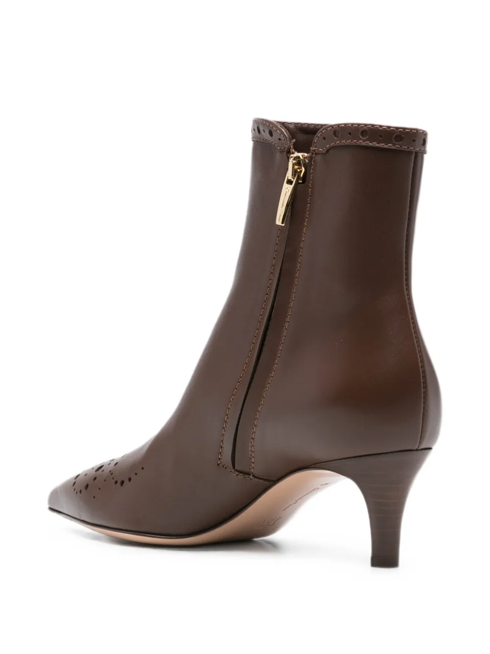 Gianvito Rossi brogue-detail pointed-toe ankle boots Bruin
