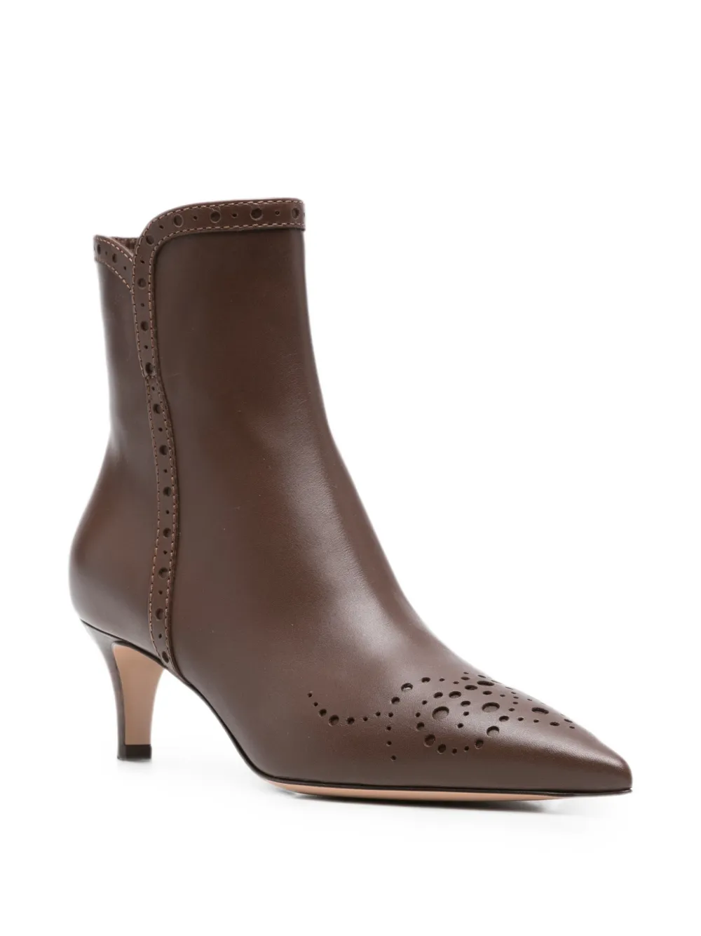 Gianvito Rossi brogue-detail pointed-toe ankle boots Bruin