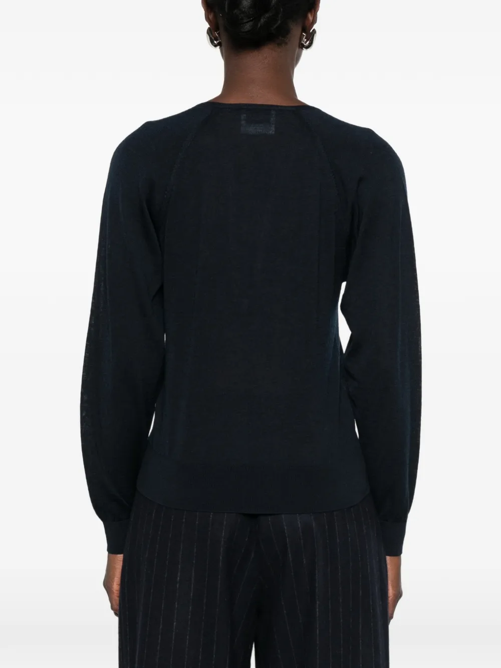 Forte V-neck long-sleeve sweater Blauw