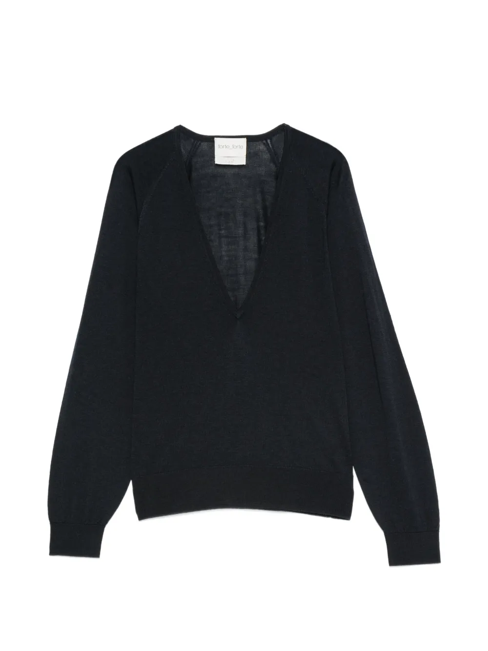 Forte V-neck long-sleeve sweater Blauw