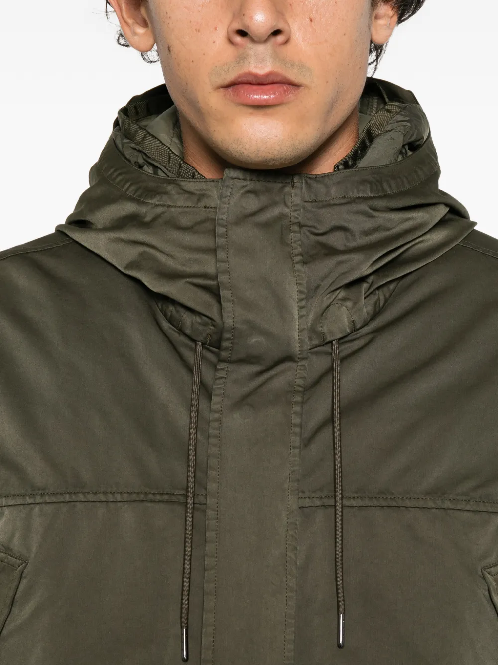 C.P. Company Micro Kei lens hooded parka Groen