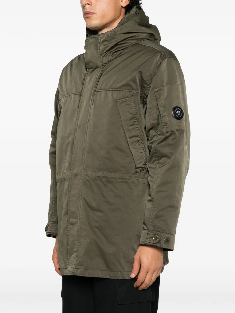 C.P. Company Micro Kei lens hooded parka Groen