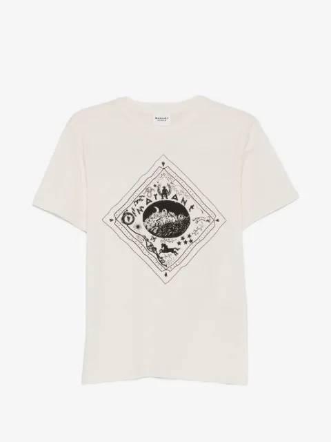 MARANT ÉTOILE graphic-print slub-texture T-shirt
