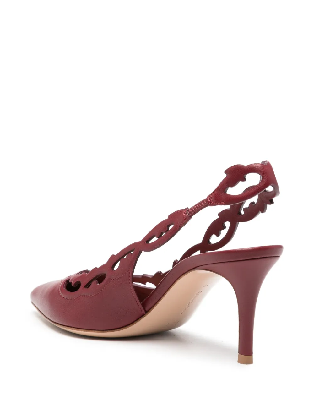 Gianvito Rossi cut-out slingback heeled pumps Rood