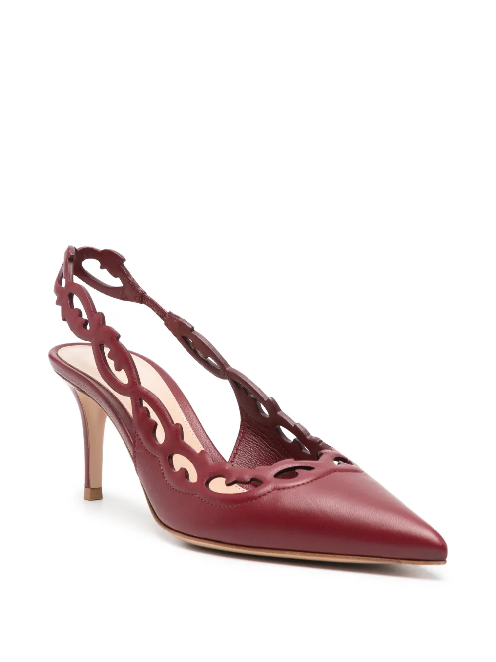 Gianvito Rossi cut-out slingback heeled pumps Rood