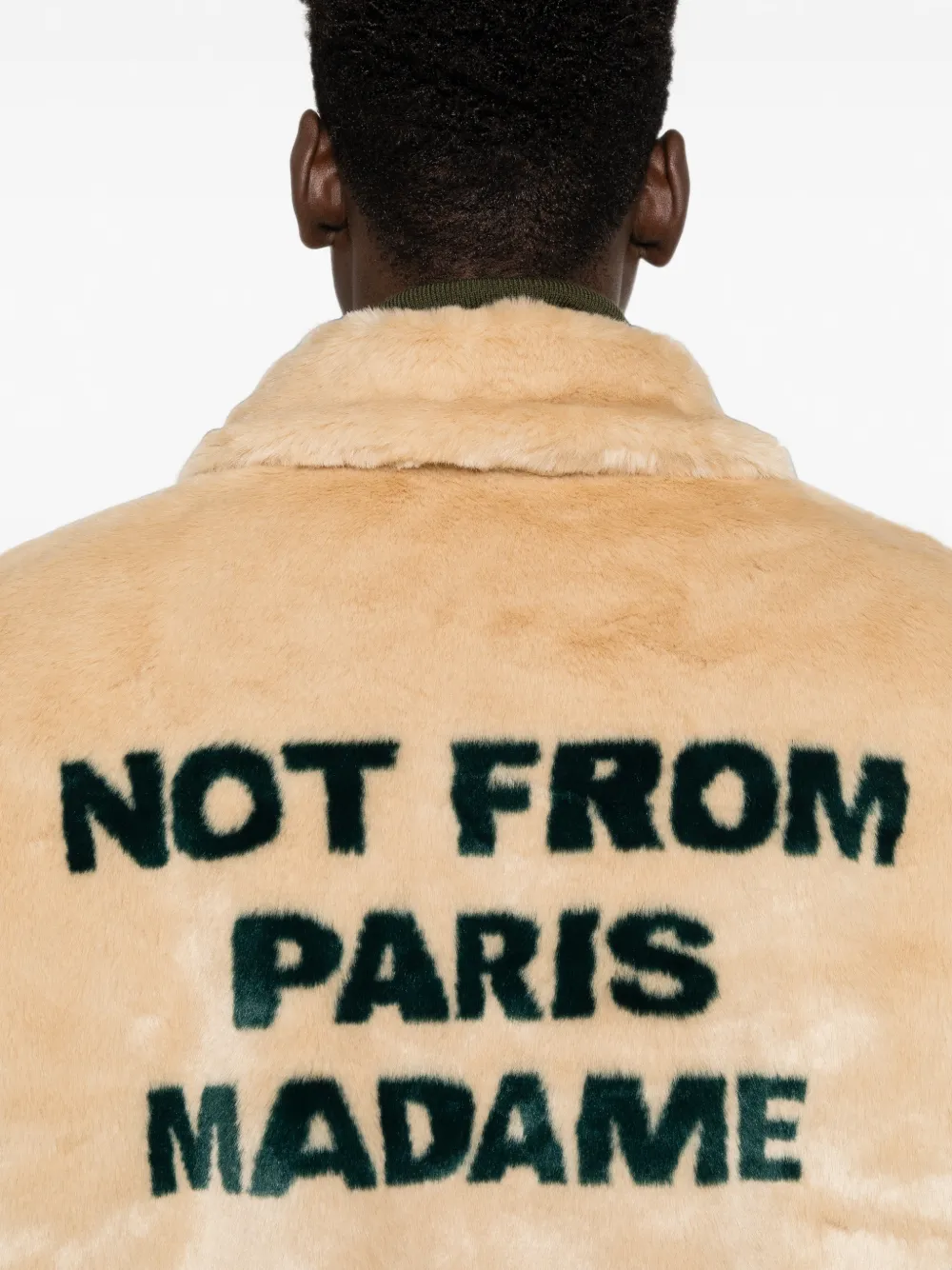 Drôle De Monsieur Not From Paris Madame jas van imitatiebont Beige