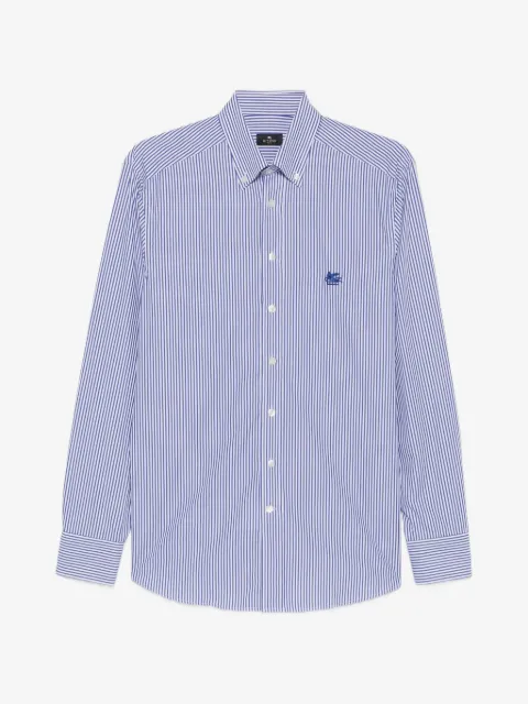 ETRO striped logo-embroidered shirt
