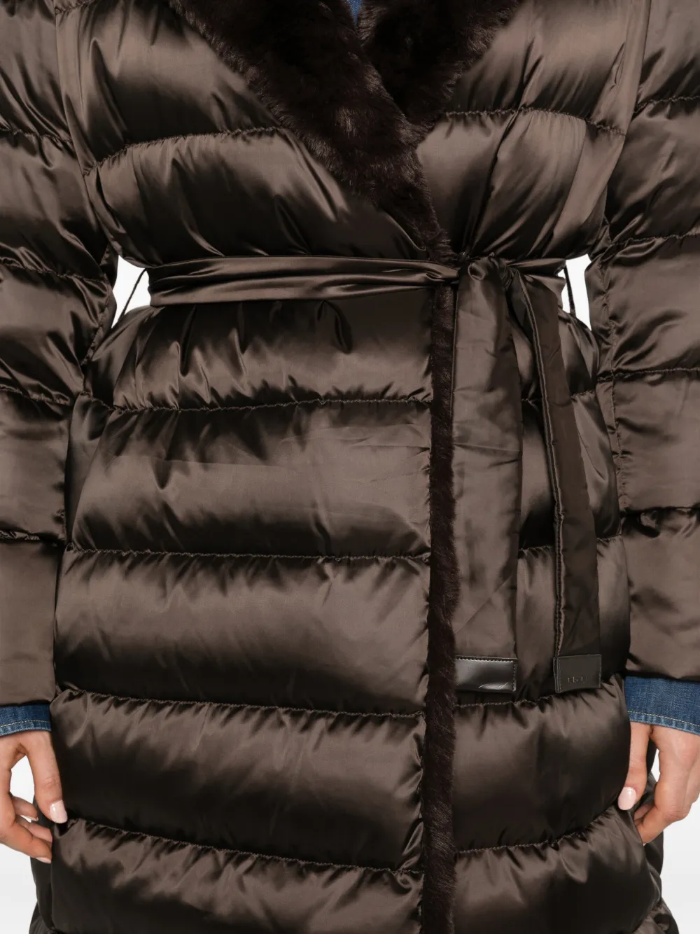 Max Mara quilted belted coat Bruin