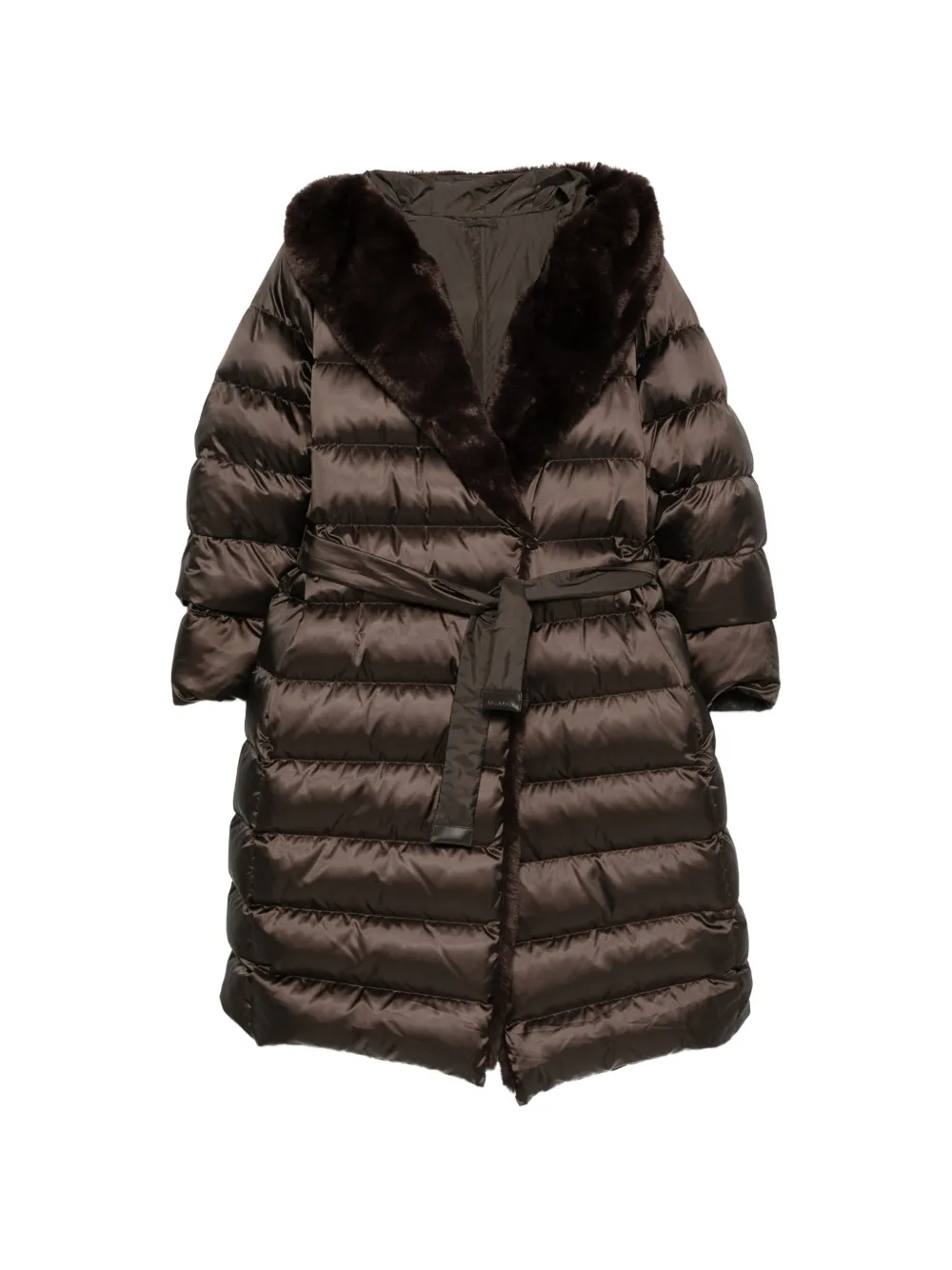 Max Mara quilted belted coat - Brown
