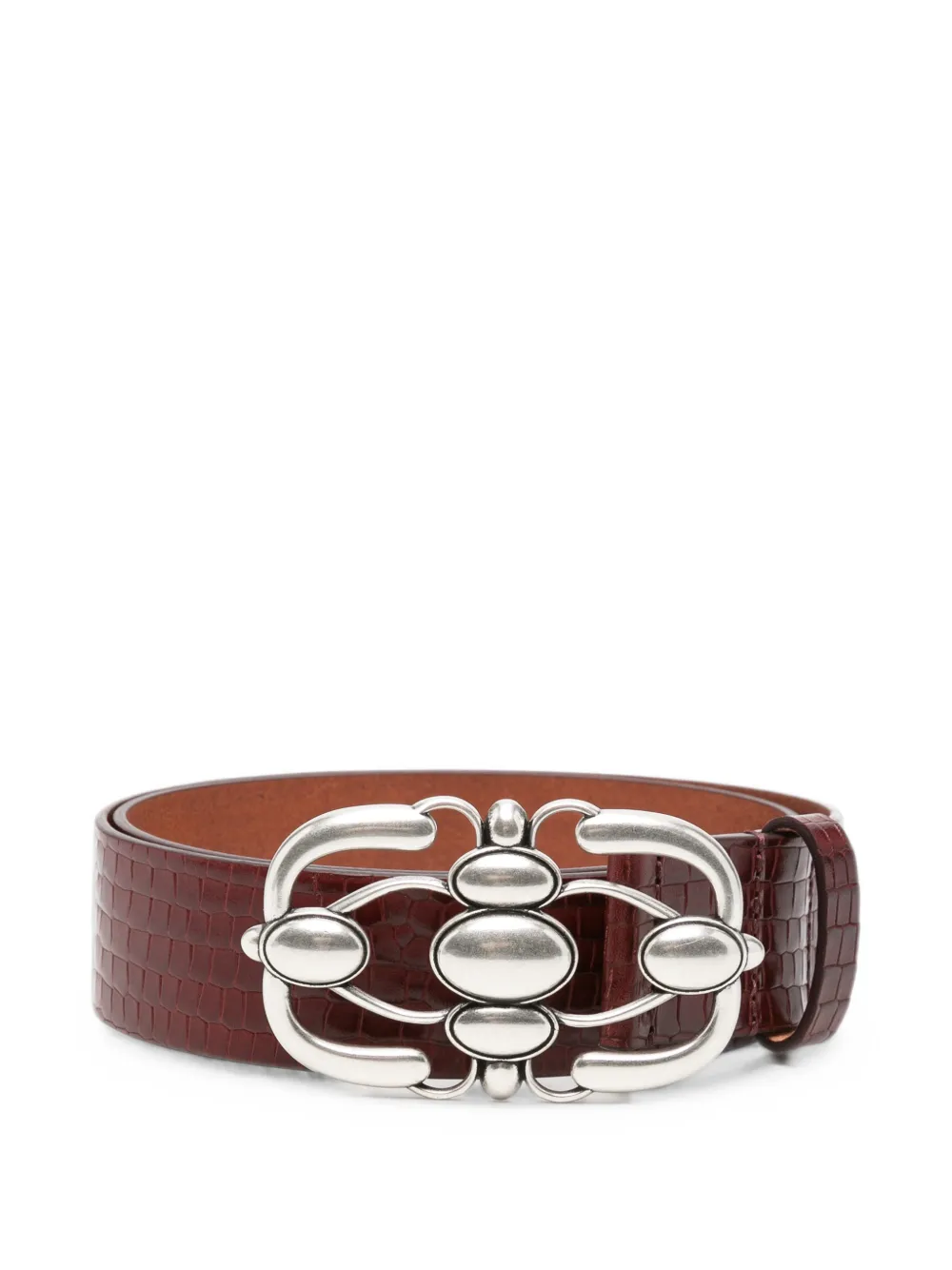 ISABEL MARANT Cintura Mirko con effetto coccodrillo - Marrone