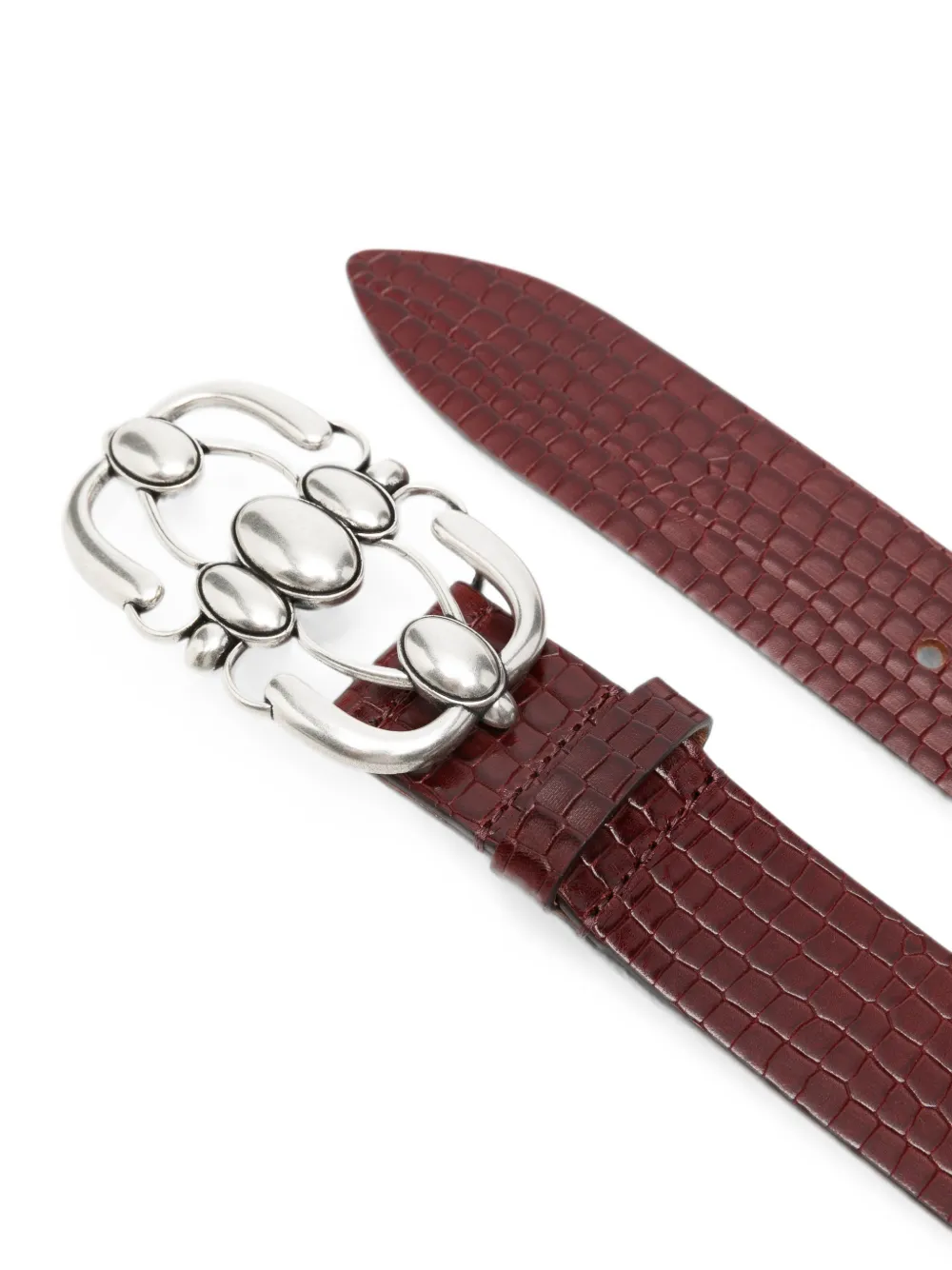 ISABEL MARANT Mirko riem met krokodillen-reliëf Bruin