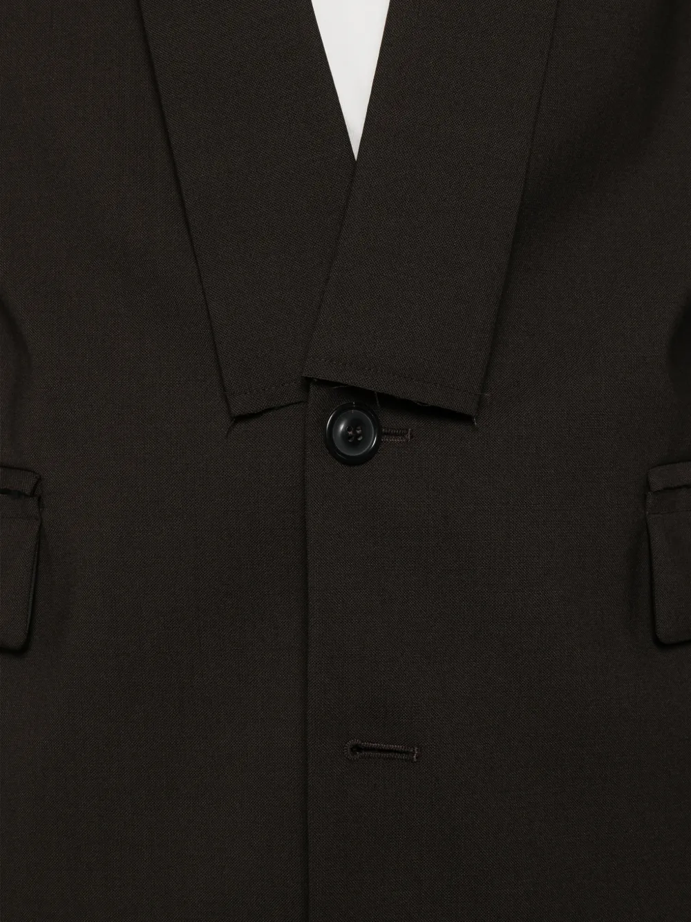 Maison Margiela Four-stitch kraagloze blazer Bruin