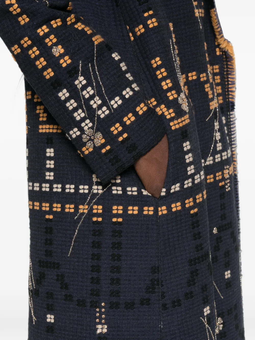Forte Samarcanda jas met borduurwerk en jacquard Blauw