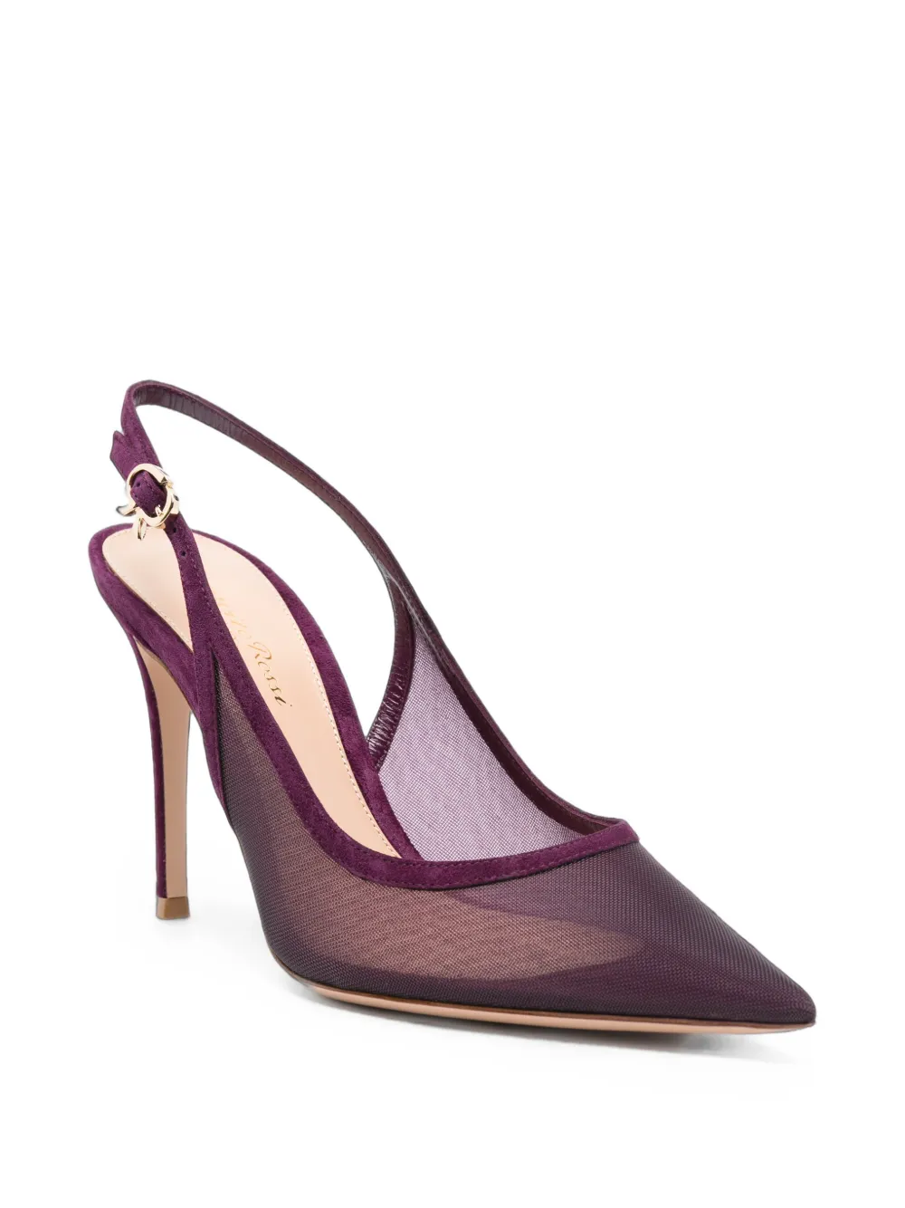 Gianvito Rossi mesh slingback heeled pumps Paars