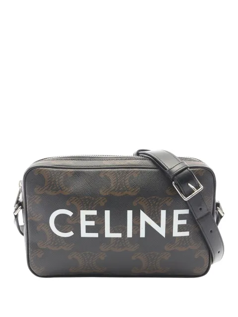 Celine Pre-Owned 2010-2026 Medium Triomphe Coated Canvas Logo crossbody bag