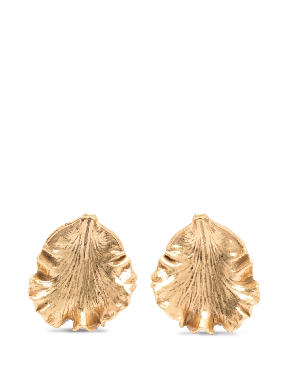 Cult Gaia Iris Leaf hammered earrings - Oro