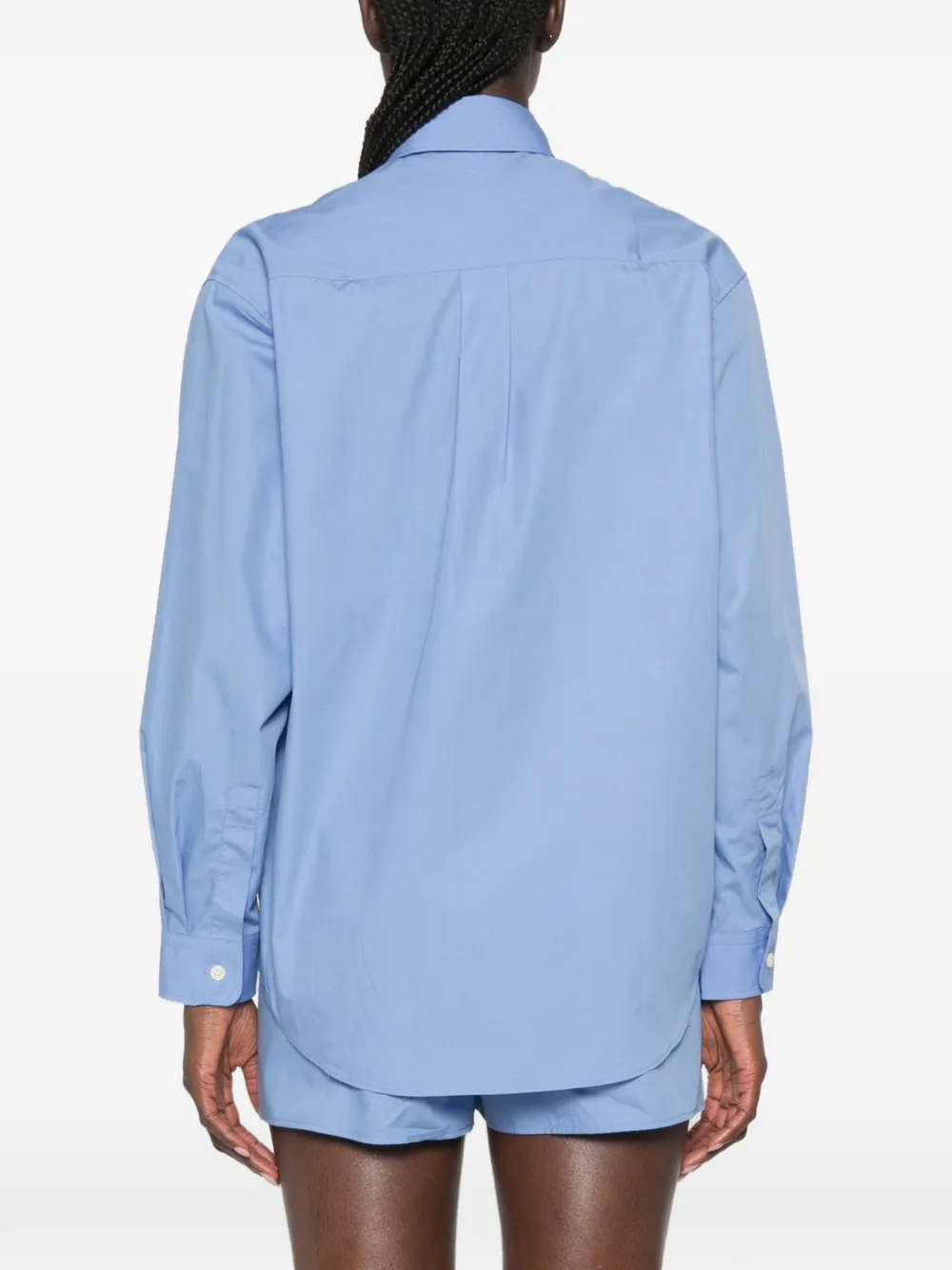 Sporty & Rich Overhemd met geborduurd logo Blauw