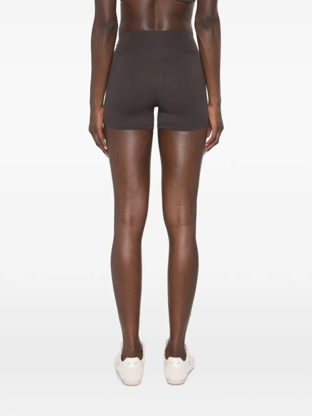 Sporty & Rich Stretch shorts met logoprint Bruin