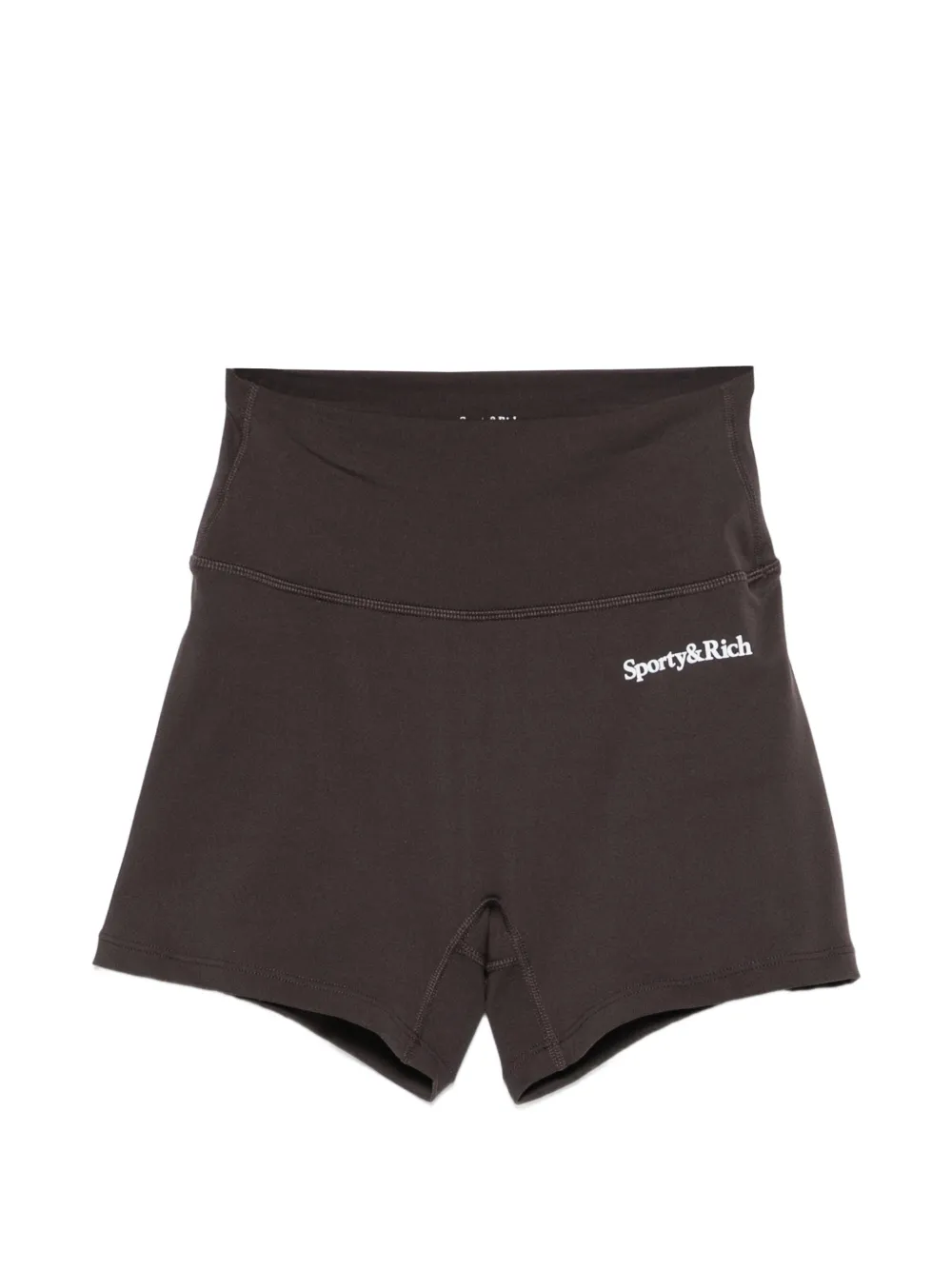 Sporty & Rich logo-print stretch-design shorts - Marrone