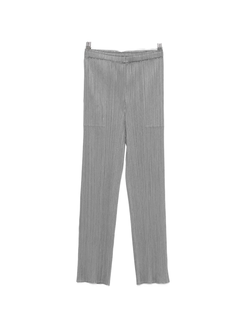Pleats Please Issey Miyake pleated-design cropped trousers - Grey