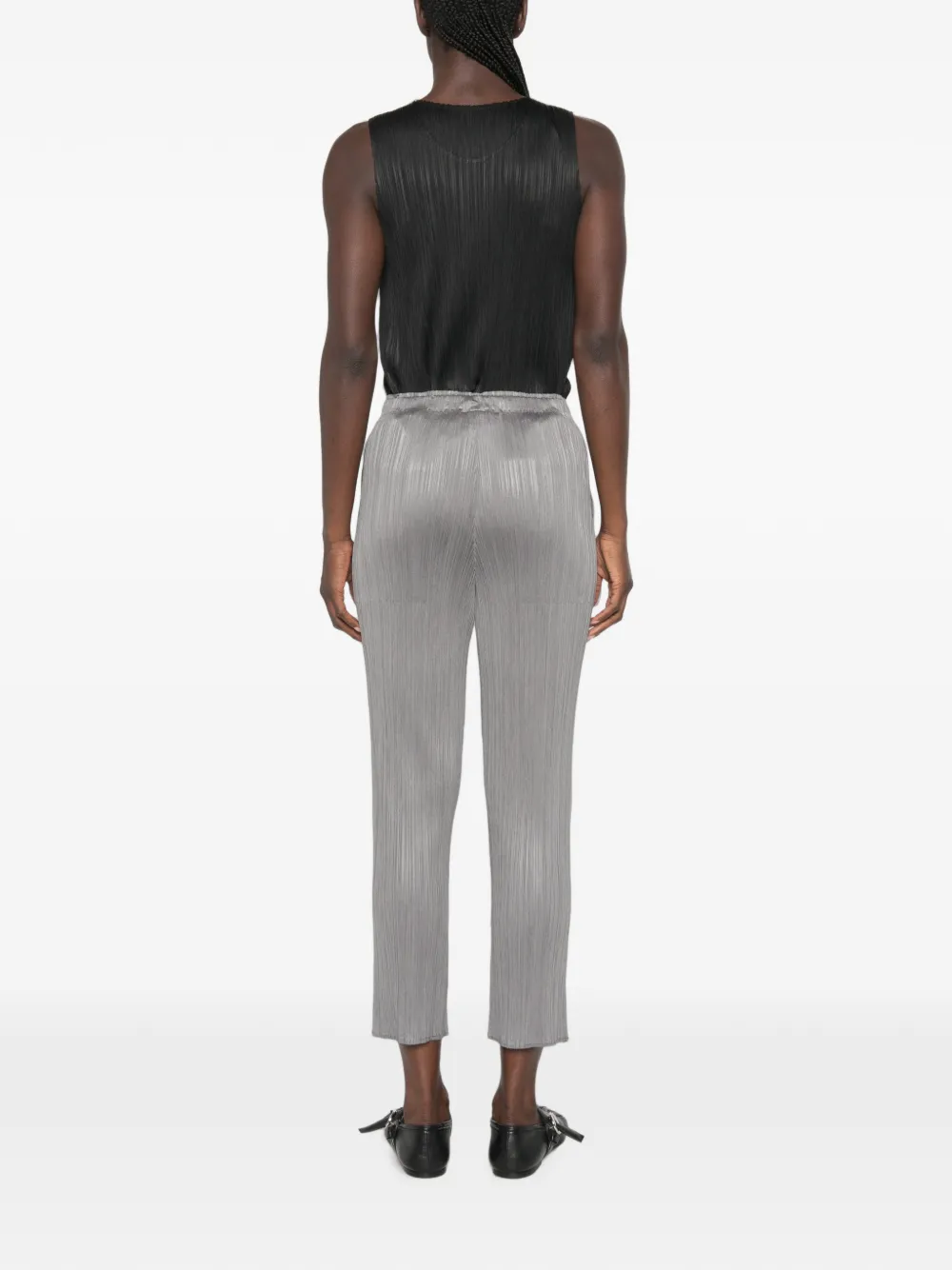 Pleats Please Issey Miyake Cropped broek met plooien Grijs
